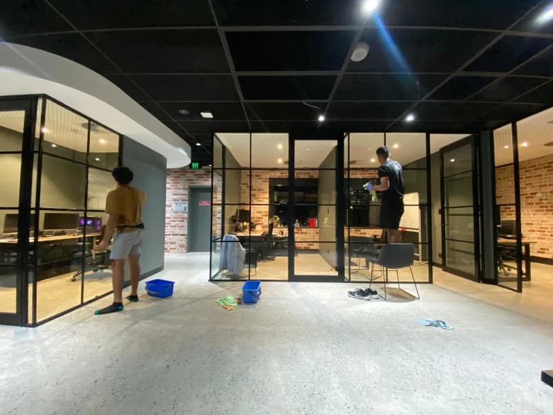 Commercial Window Cleaning in West Perth — Urgent After-Hours Office Window Cleaning for Grounded Construction Group — 11 Harvest Terrace, West Perth